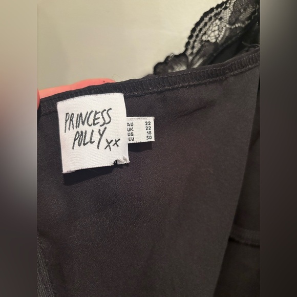 Princess Polly Black Lace Mini Dress slip short vacation fancy lace - Picture 9 of 12